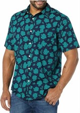 NEW Amazon Essentials Men's Short Sleeve Dress Shirt Stretch S