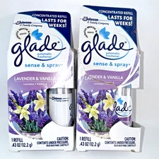Glade Sense & Spray Automatic Air Freshener Refill, Lavender & Vanilla 2 PK 2 CT