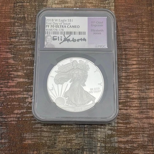 2018-W $1 American Silver Eagle ~ FDOI ~ NGC PF70 Ultra Cameo ~ Jones signed (si