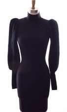 Alice + Olivia Caleb Black Sweater Dress Ribbed Bodycon size XS