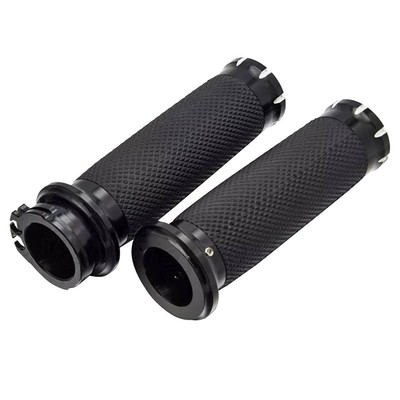 2pcs Black Motorcycle Handlebar Hand Grips Fit For Honda Yamaha Suzuki Kawasaki