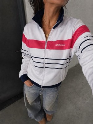 adidas Women Track Jacket | Größe M | white pink navy |