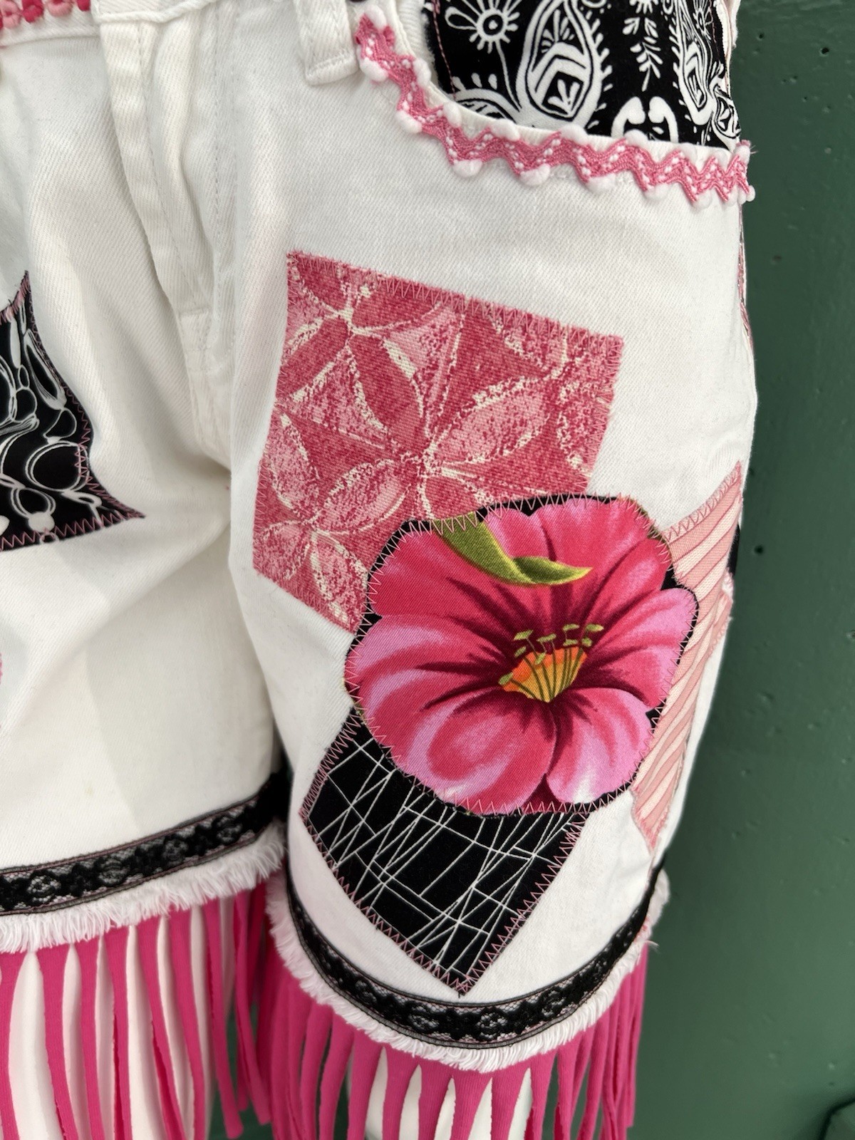 Not Silly Enough Patchwork Upcycled Shorts - image 4