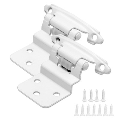 Donanim 3/8 Inch Inset Cabinet Hinges White 50 Pack 25 Pairs Self Closing