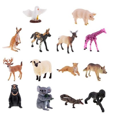 Tierfigur 14 Teile Spielzeug Wikinia Hirsch Modell Kunststoff Modelle Spielzeug