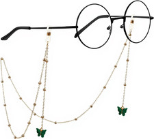 Eyeglass Holders around Neck, Butterfly Charm Eyeglass Chain for Women