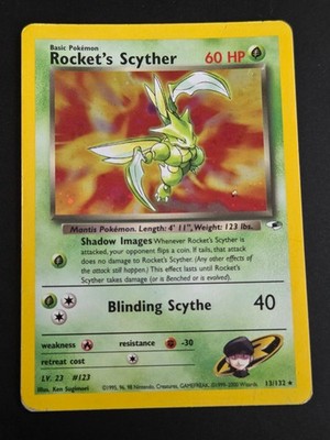 Pokemon Rocket's Scyther Holo Rare Gym Heroes 013/132 HP Damaged (siehe Fotos)