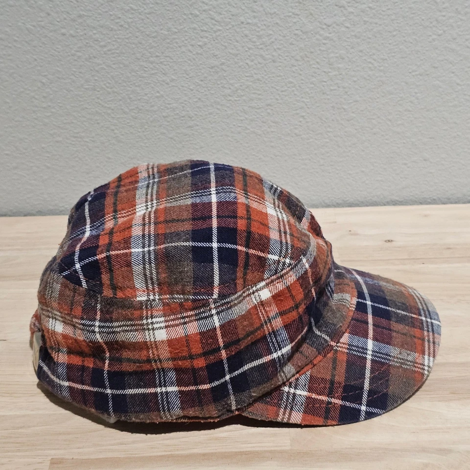 Plaid Cadet Cap with Red Puma Logo, Adjustable Buckle Back, Casual Hat - Image 4 of 4