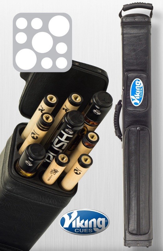 3x6 Viking Pro Case - Cues Black Billiard Cue Case with Multiple Compartments