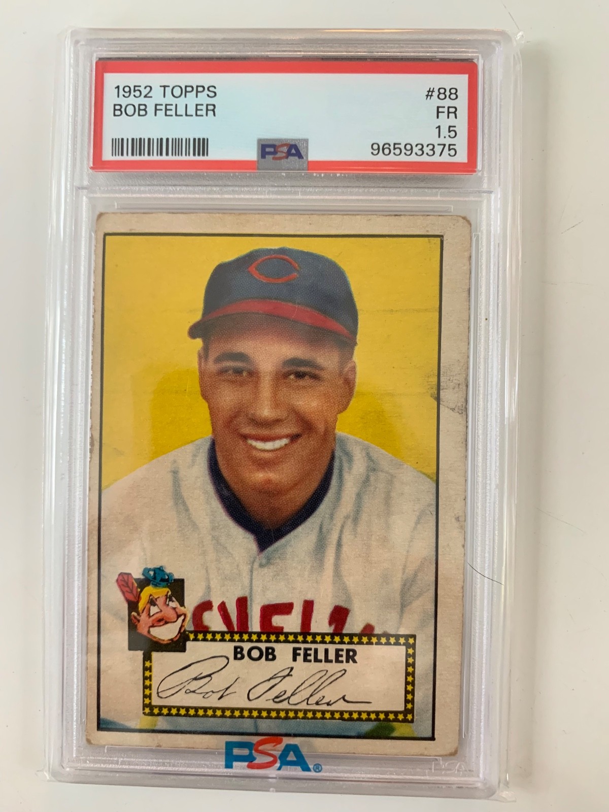 1952 Topps BOB FELLER! Cleveland Indians PSA 1.5