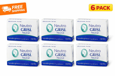 6pk - Neutral Soap - Hypoallergenic - Jabon Neutro - Grisi