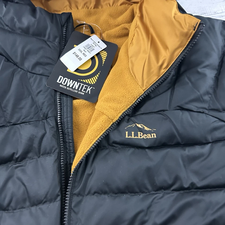 NEW L.L. Bean Downtek 650 Down Hooded Winter Jacket Men's 3XL Black $149 - Image 2 of 4