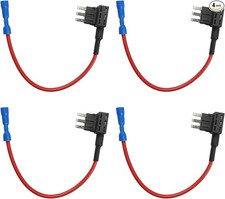 12V Add-a-Circuit Fuse Tap Adapter, Mini Blade Fuses Holder Automotive Fuse 4PCS