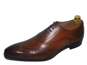 CHAUSSURE ITALIENNE LUXE HOMME CUIR NEUF MARRON CLAIR COUSU MAIN | eBay