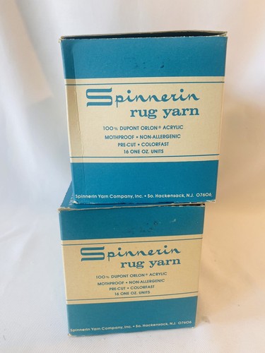 Vintage Spinnerin Rug Cut Yarn 7157 Brick 2 Boxes Of 16 - 1 Oz Ea/32 Oz - Picture 7 of 7