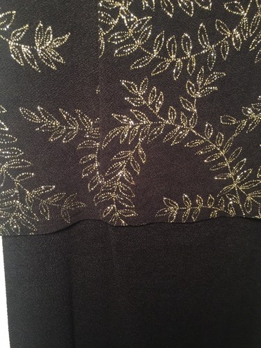 Formelles schwarzes Stretch 1 Stück Krepp Maxikleid silber Glitzer ärmellos Gr. 12 - Bild 10 von 11