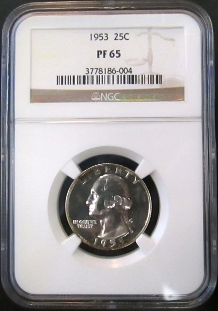 1953 Proof Silver Washington Quarter graded PF 65 by NGC! A Toned Beauty!