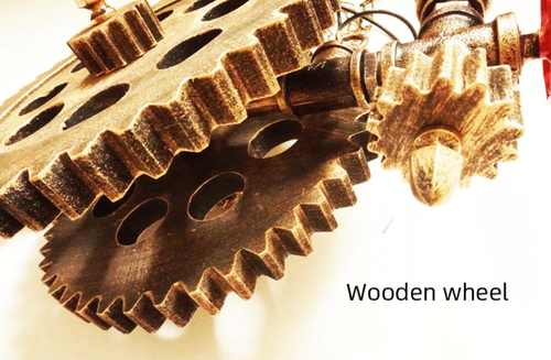 Hanging Vintage Industrial Light Wooden Steampunk Gear Pub Cafe Bar Ceiling Lamp - Picture 9 of 15