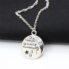 Elegant 925 Sterling Silver I Love You To The Moon And Back Pendant Necklace