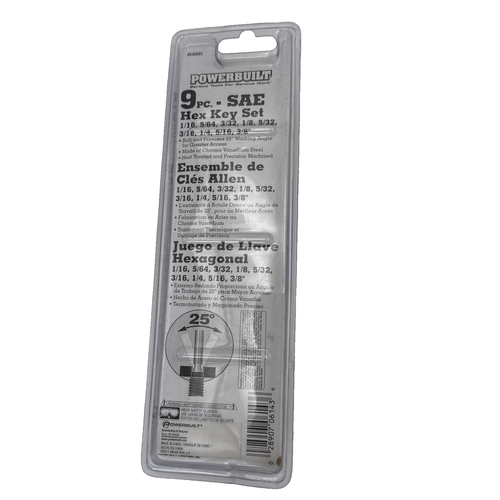 Powerbuilt SAE Long Arm Hex Key Set & Long Arm Star Key Wrench 18 Piece Set - Picture 5 of 8