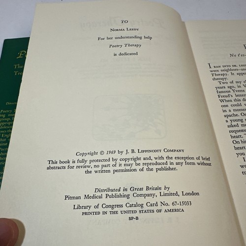 Poetry Therapy by Jack J. Leedy 1969 Hardcover – Vintage Psychotherapy Book - Picture 5 of 15
