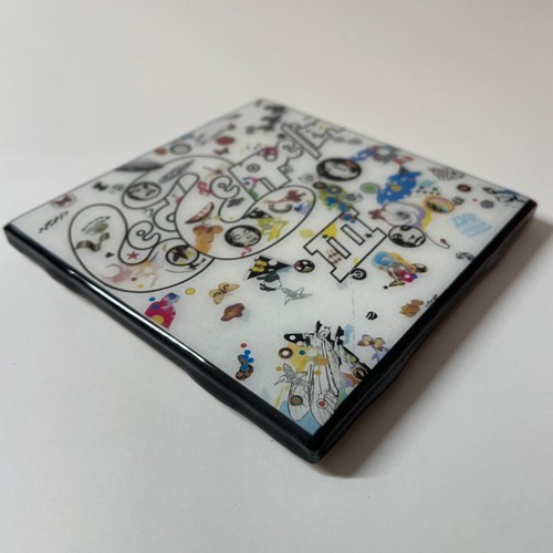 LED ZEPPELIN III maßgeschneiderte Keramik Fliese UNTERSETZER Album Cover Kunst Barware Kork unterstützt - Bild 3 von 5