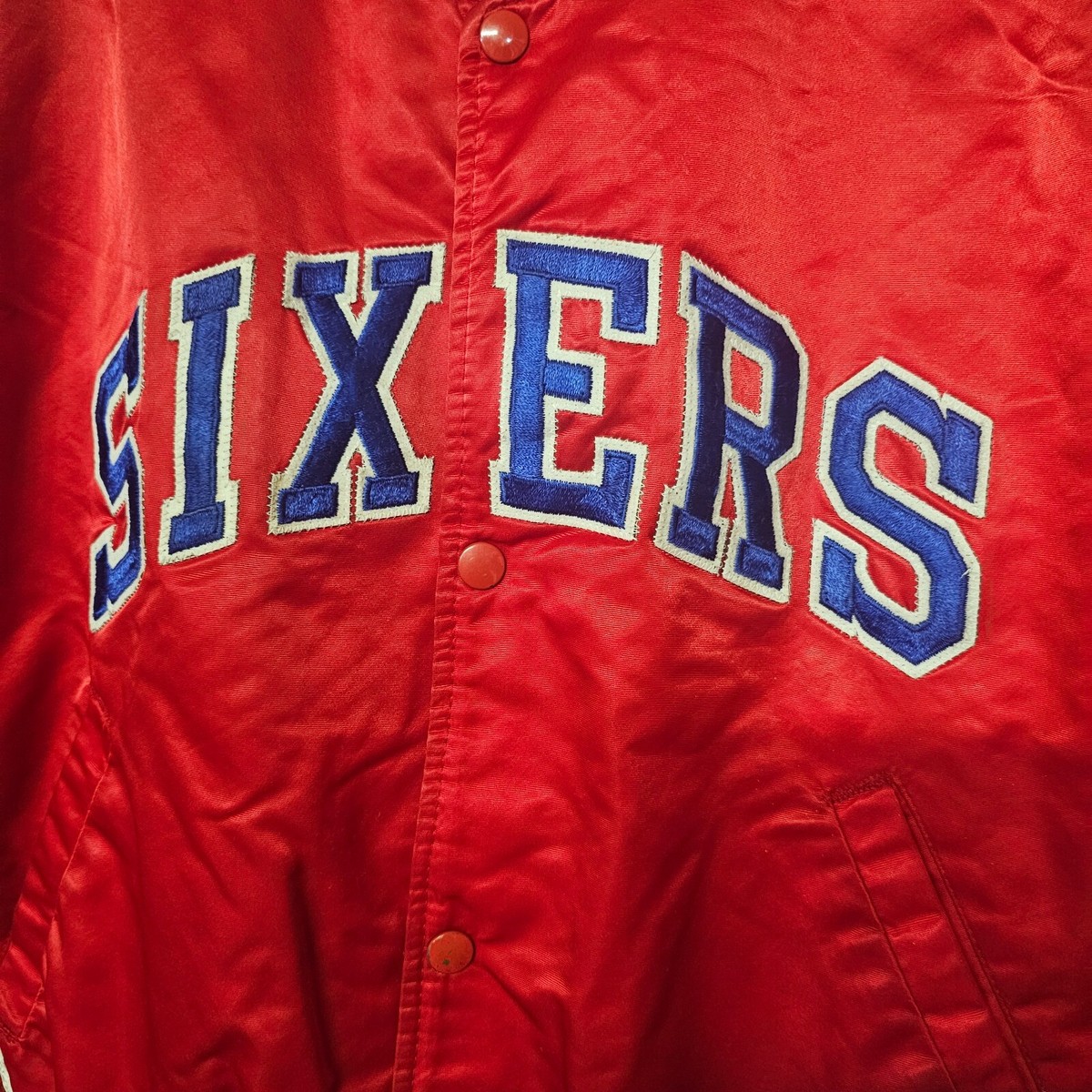 Vintage 80s 90s Starter NBA Philadelphia 76ers Sixers Red