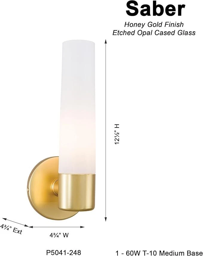 Minka George Kovacs Saber 1 Light Wall Sconce, Honey Gold - P5041-248 - Imagem 3 de 4