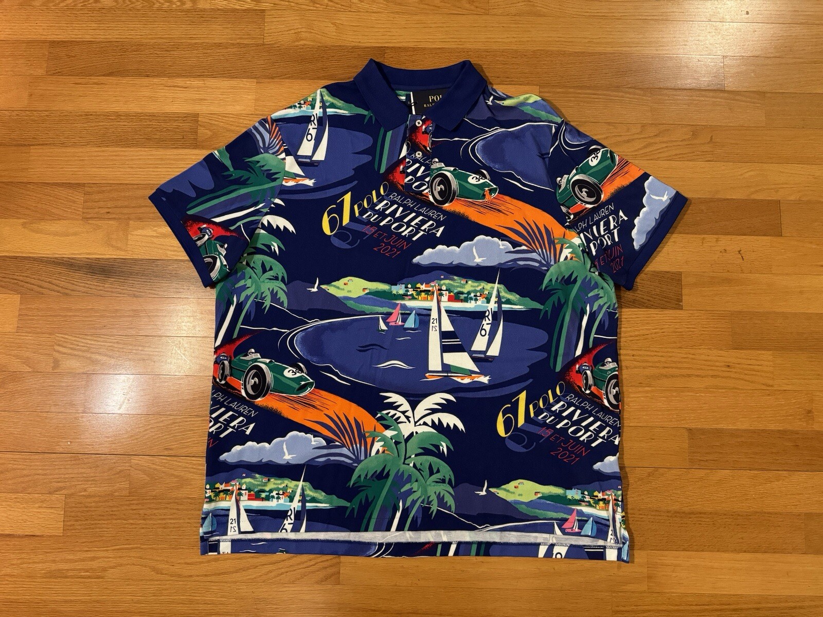 New XXL Polo Ralph Lauren Classic Fit Riviera duPort Sailing Boat Race Shirt Men