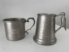 2 Pewter Baby Cups Engraved