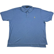 Polo Ralph Lauren Shirt Mens 2XB Big Blue Short Sleeve Polo Embroidered Logo