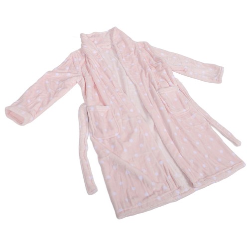 2pcs Ladies Flannel Sleep Robe Dot Bathrobe Long and Warm Bathrobe Lightweight - Picture 12 of 12