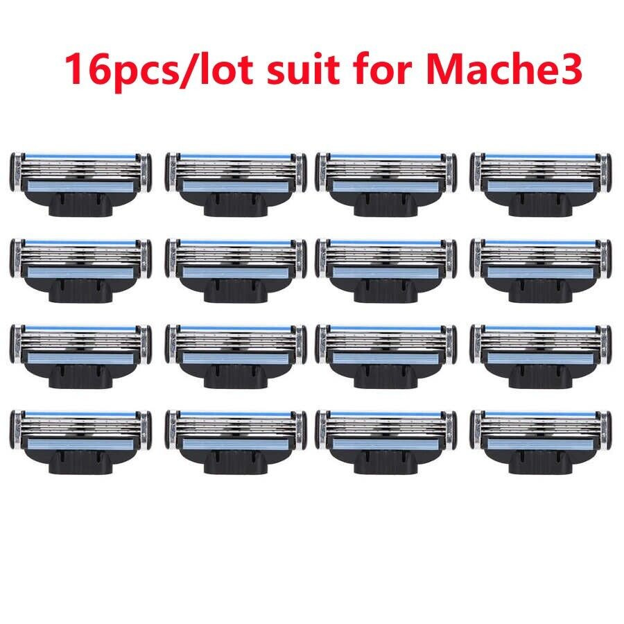 16Pcs for MACH 3 Men's Razor Blades Refill Replacement Comfortable Shave Trimmer