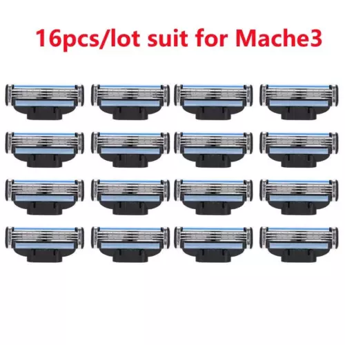 16Pcs for MACH 3 Men's Razor Blades Refill Replacement Comfortable Shave Trimmer - Picture 1 of 14