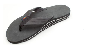black leather rainbow sandals