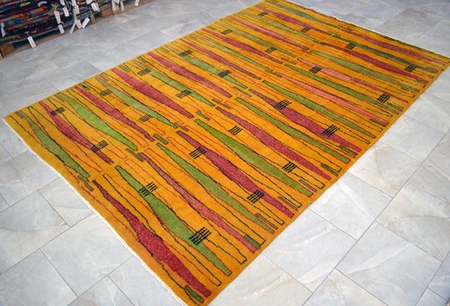 7x10 Rug Turkish Rug Hand Made Zeki Muren Design Area Rug Vintage rug Yellow rug - Picture 3 of 11