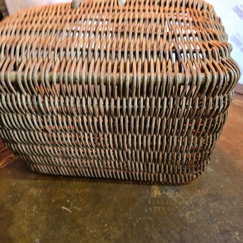 Vintage Rattan Woven Wicker Basket Handle 10"×8"×10" Handmade Gather Picinic - Picture 9 of 13