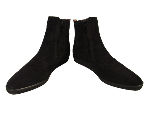 ELLEN TRACY Italy Black Suede Leather Double Zip Ankle Boots Women's Size 7.5 B - Picture 3 of 17