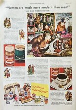 1947 Bordens Instant Coffee Vintage Ad Women are much more modern than men