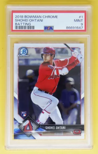 Shohei Ohtani 2018 Bowman Chrome #1 Batting Rookie Card PSA 9 Mint Angels