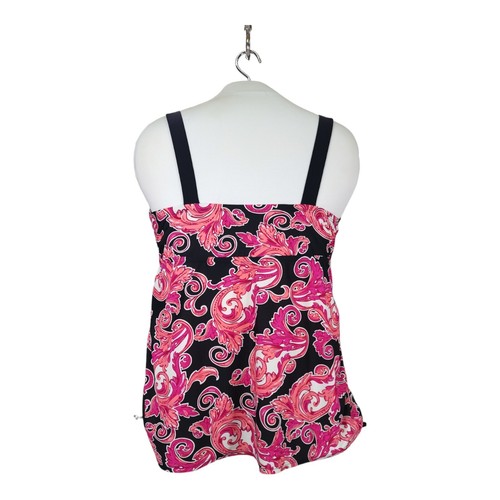 Merona Rutched Tankini Plus Size 24W Swim Wide Straps Floral Print Soft Cup Bra - Picture 2 of 10