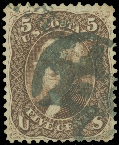 US SCOTT #76, NY "CIRCLED STAR w DOT" Fancy Cancel (Skin-Eno ST-D 55) SCV $125