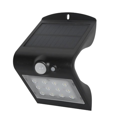 OMEGA Applique ad energia solare colore nero da 1,5W SMD2835 220LM 4000K IP65 - Foto 1 di 7