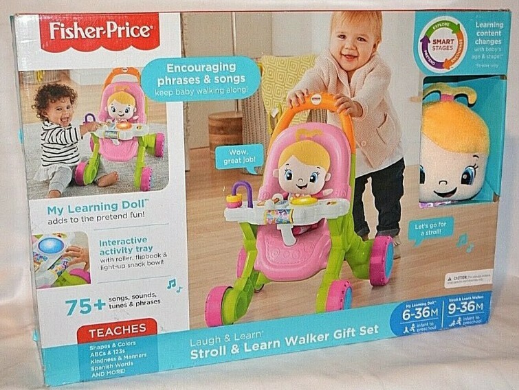 fisher price stroll and learn walker gift set