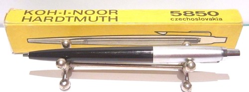 VINTAGE NOS CZECHOSLOVAKIA"KOH-I-NOOR 5850"BALLPOINT PEN,BLACK, WITH BOX # 229 - Picture 2 of 4