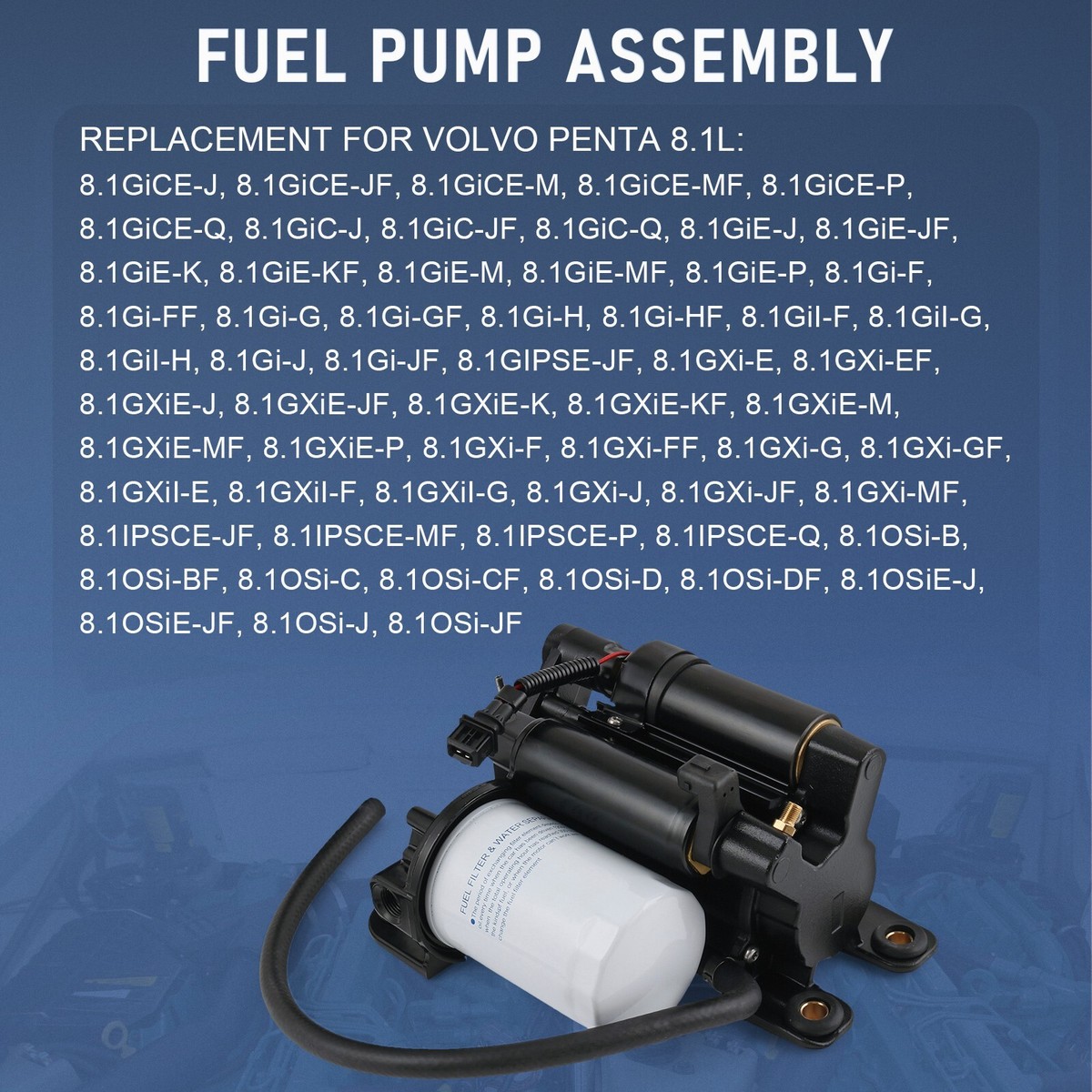 ヒラタD❗️ Volvo Penta New OEM Electric Fuel Pump Assembly, 4.3/5.0/5.7