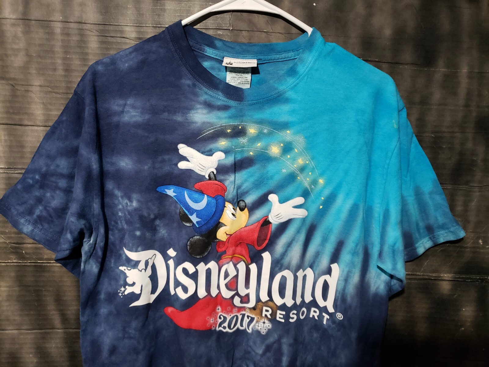 Walt Disney World TShirt Large Mickey Mouse Fantasia 2017 Tie Dye mens
