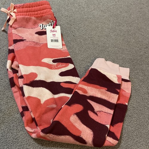 NWT Peach Camo Fleece Justice Joggers Girls SIZE Medium 10