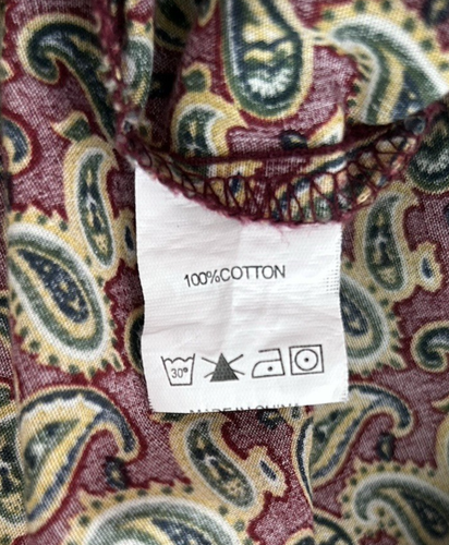 Pop England Shirt Men’s Paisley Cotton Long Sleeve Button Down Size M - Picture 9 of 9