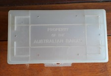 Retro cash monies plastic box Property of Australian banks | History Memorabilia